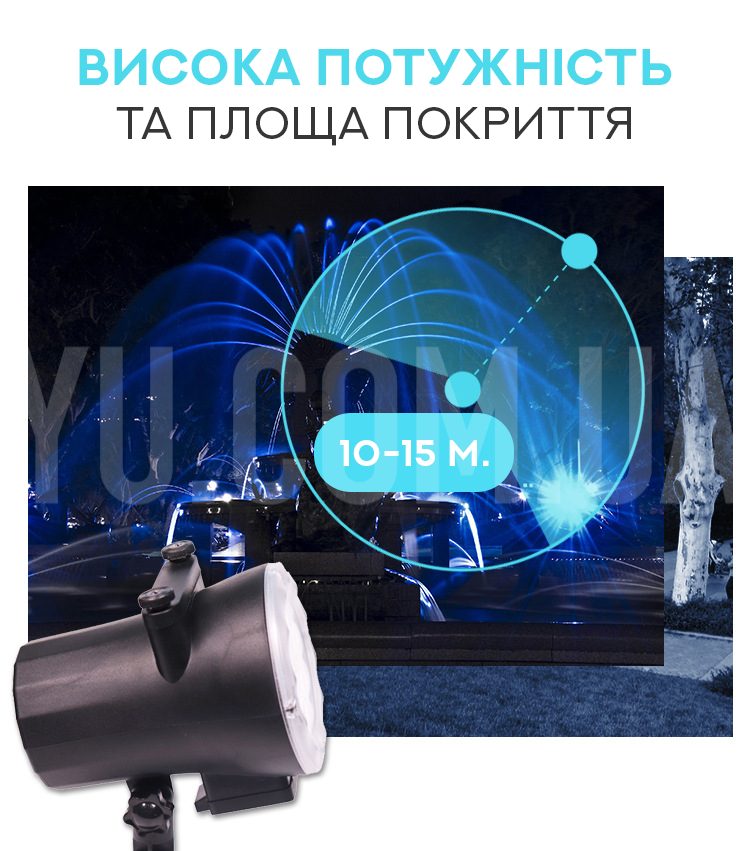 Уличный лазерный проектор Led Change Card Garden Projector 518 12 картриджей RGB изображений